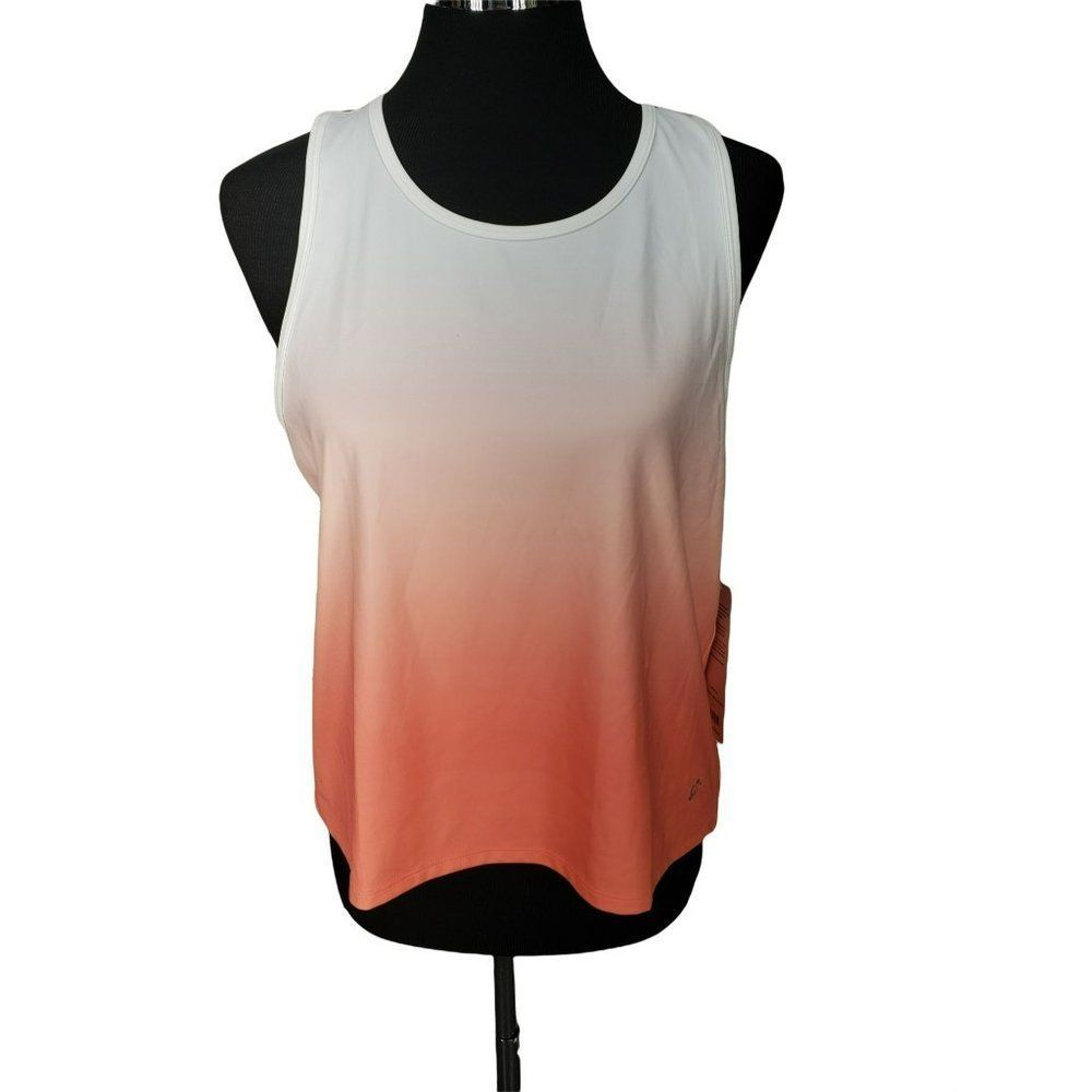 A Core Performance Wear Women's Fusion Coral White Ombre Athletic Tank Top Large